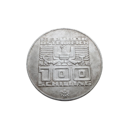 Srebrnik "100 SCHILLING" Ag 640/1000; masa=24.14g