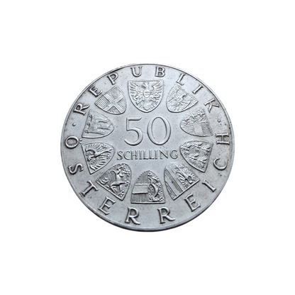 Srebrnik "50 SCHILLING" Ag 640/1000; masa=19.74g