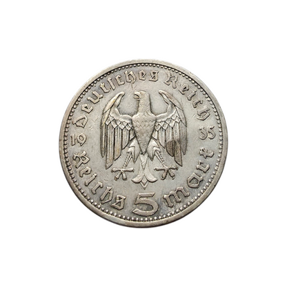Srebrnik "5 REICHS MARK" Ag 900/1000; masa=13.80g