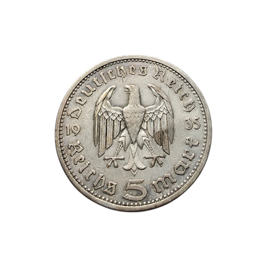 Srebrnik "5 REICHS MARK" Ag 900/1000; masa=13.80g
