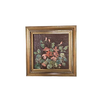 N/A; akril na les; "Rdeči šopek"; 22 cm x 22 cm