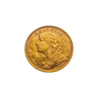 Zlatnik 20 Francs 21K 900/1000; masa=6.45g (1927)