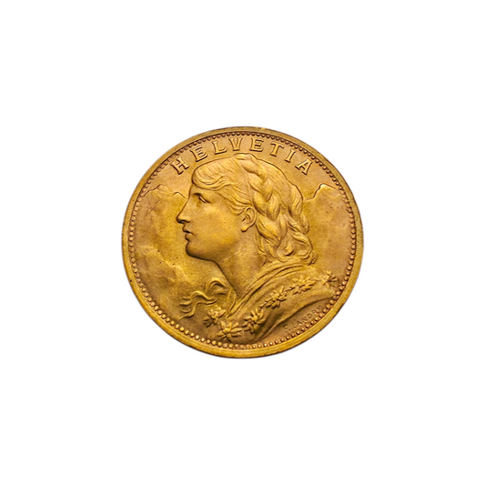 Zlatnik 20 Francs 21K 900/1000; masa=6.45g (1927)