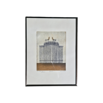 Zdenka Golob; grafika; "Ograja III."; 41 cm x 31 cm