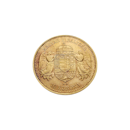 Zlatnik 10 MADŽARSKIH KRON 21K 900/1000; masa=3.38g (1904)