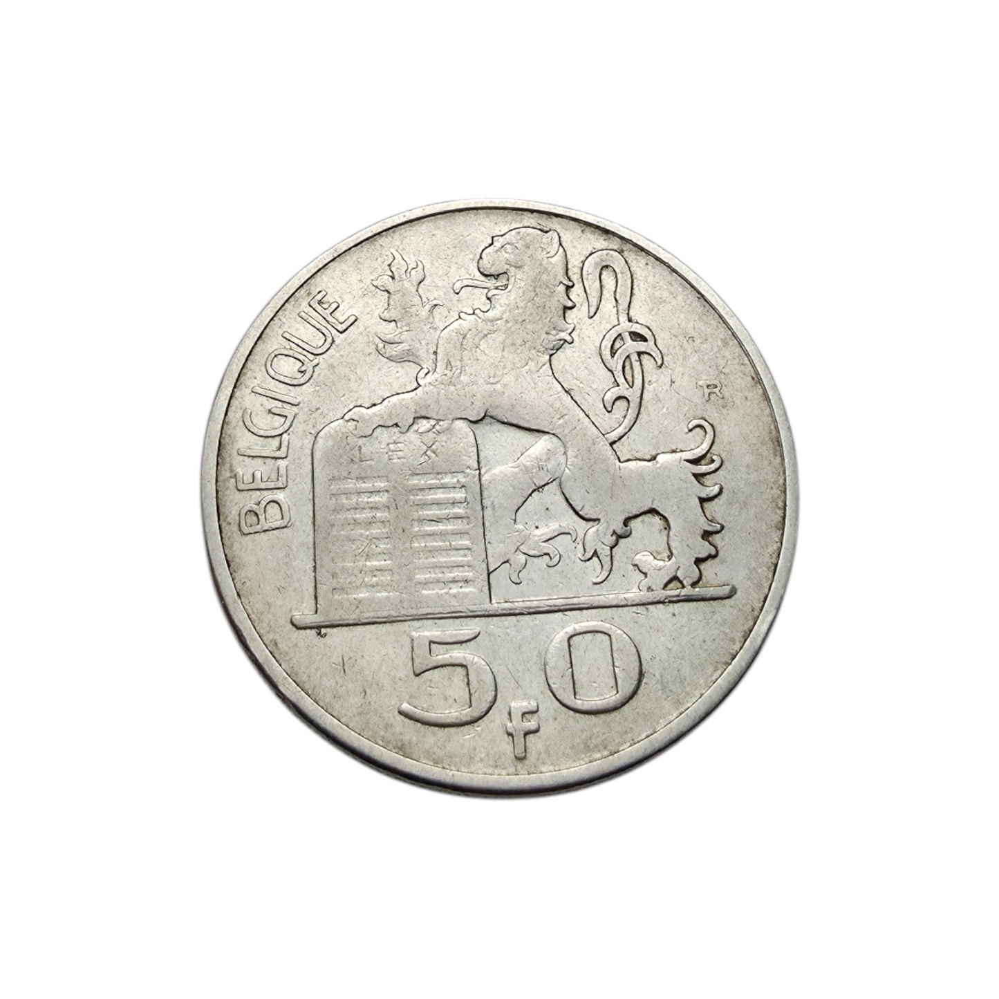 Srebrnik "50 FRANCS B." Ag 835/1000; masa=12.36g