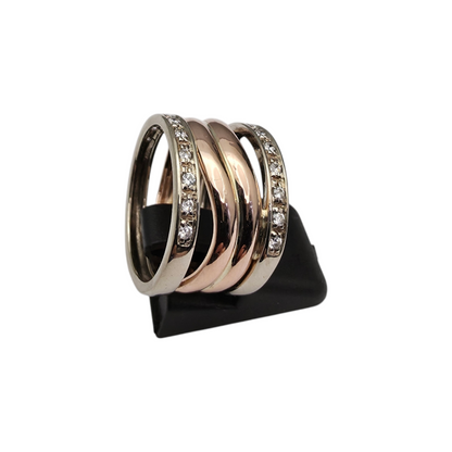 Zlati prstan "ENIDE" 14K 585/1000; masa=8.51g