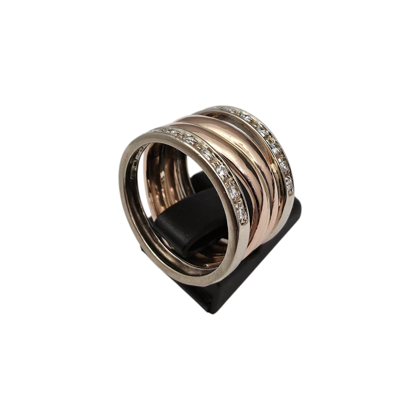 Zlati prstan "ENIDE" 14K 585/1000; masa=8.51g