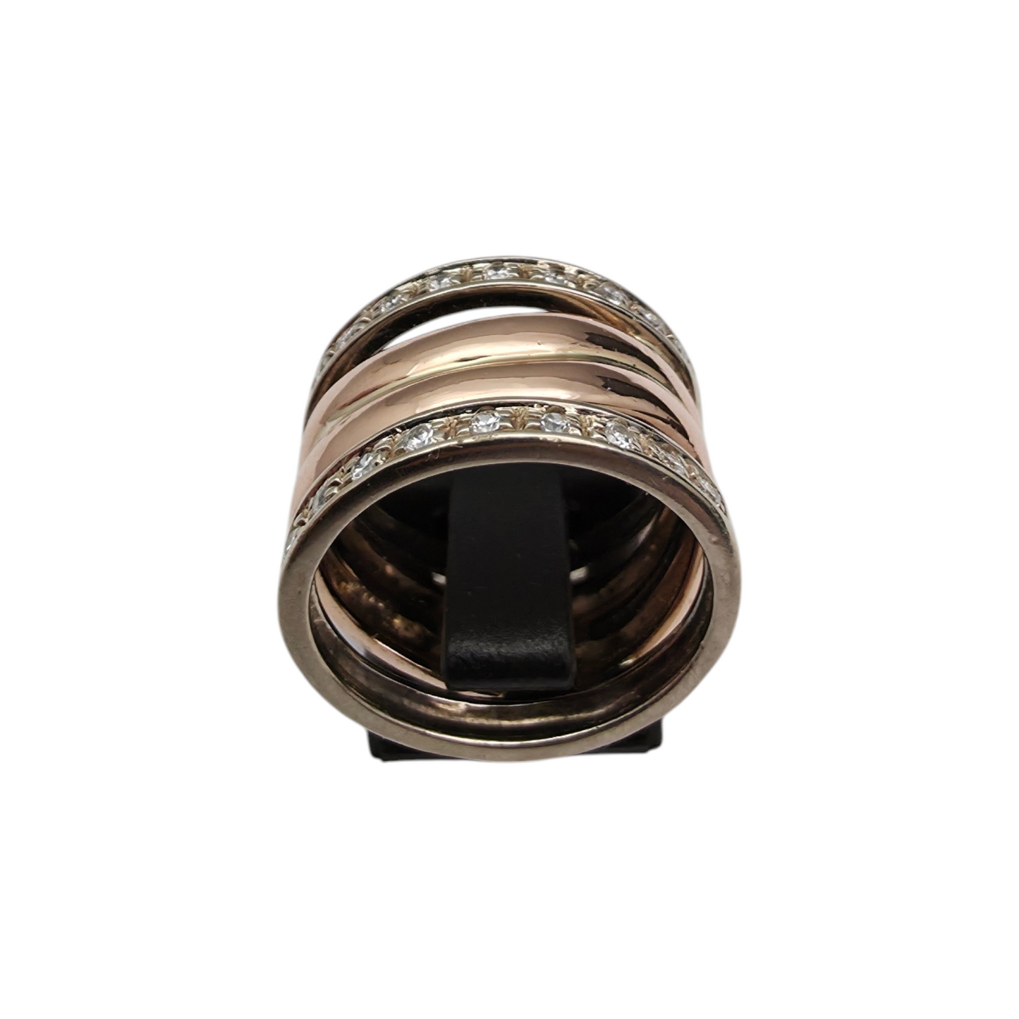Zlati prstan "ENIDE" 14K 585/1000; masa=8.51g