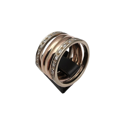 Zlati prstan "ENIDE" 14K 585/1000; masa=8.51g