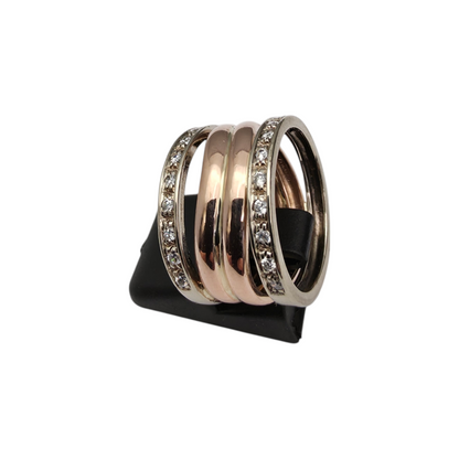 Zlati prstan "ENIDE" 14K 585/1000; masa=8.51g