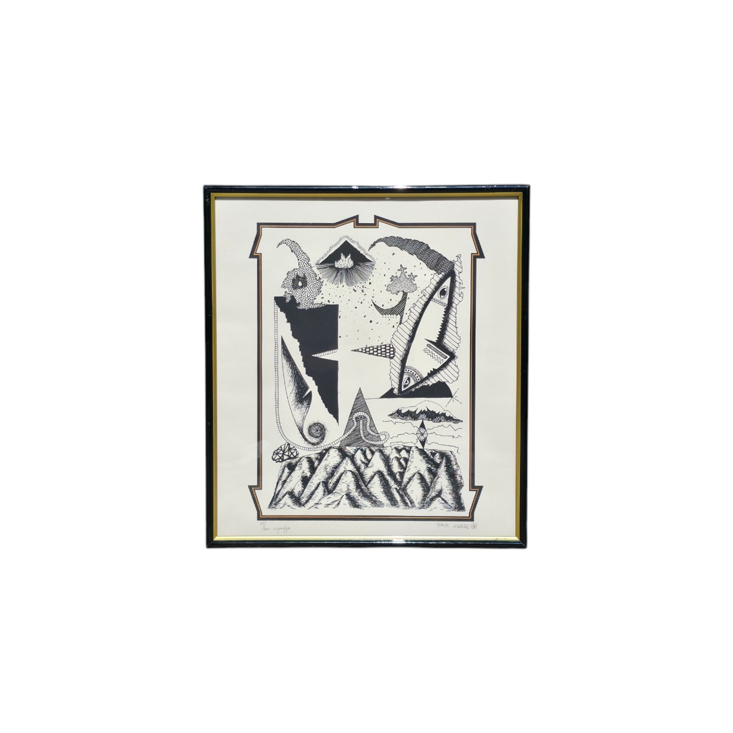 Albin Krese; serigrafija; abstrakt ; 37 cm x 41 cm