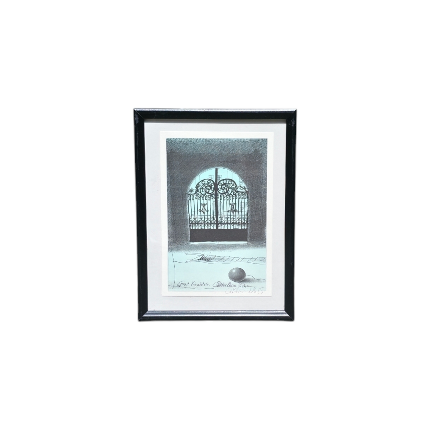 Alenka Kham Pičman; grafika; "Grad Kieselstein"; 24 cm x 32 cm