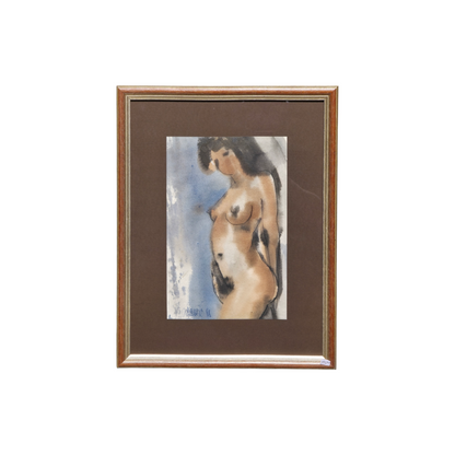 Peter Adamič; akvarel; Ženski akt; 40 cm x 50 cm