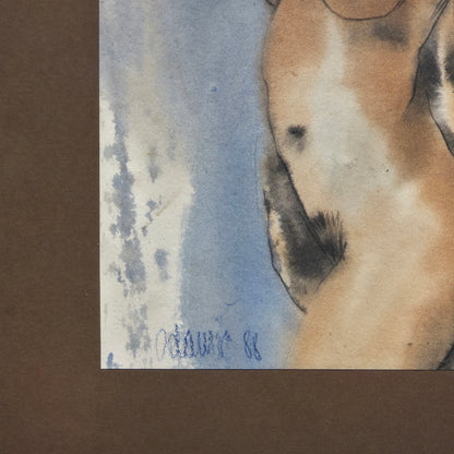 Peter Adamič; akvarel; Ženski akt; 40 cm x 50 cm