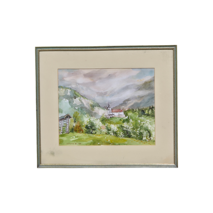 Bogdan Potnik; akvarel; "Kamnik"; 52 cm x 45 cm