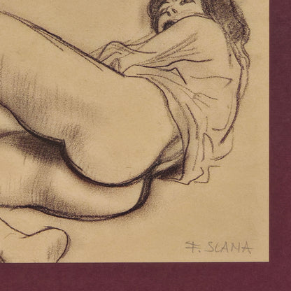 France Slana; risba; Ženski akt; 53 cm x 32 cm