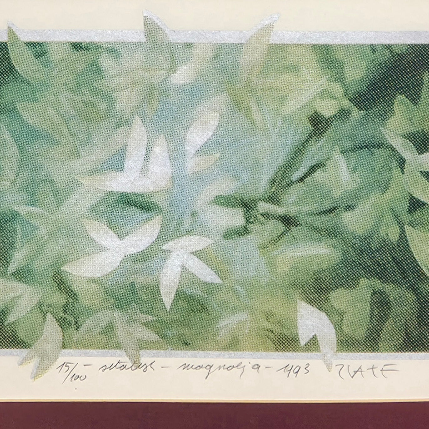 Cveto Zlate; sitotisk; "Magnolija"; 36 cm x 30 cm