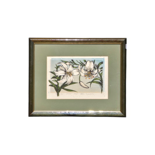 Cveto Zlate; E.A. sitotisk; "Lilije"; 36 cm x 30 cm