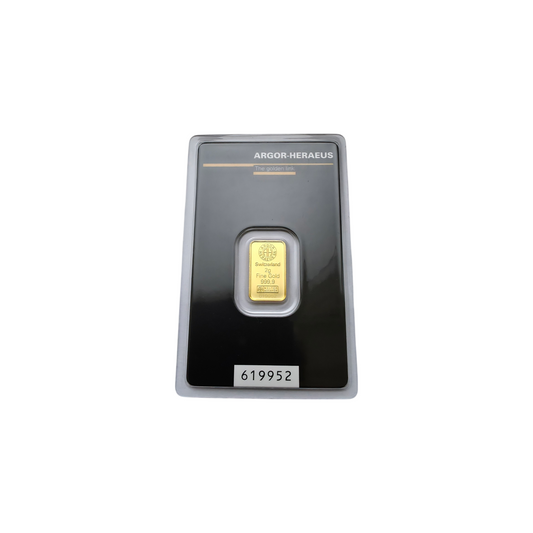 Naložbeno zlato Argor Heraeus 24K 999.9/1000; masa=2.00g