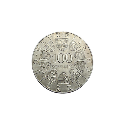 Srebrnik "100 SCHILLINGS" Ag 900/1000; masa=23.97g