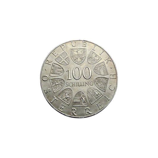Srebrnik "100 SCHILLINGS" Ag 900/1000; masa=23.97g