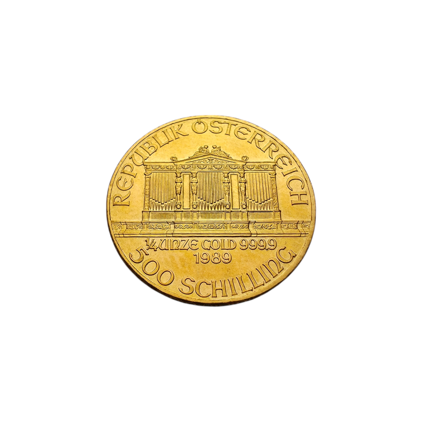 Naložbeni zlatnik Dunajski Filharmonik 1/4 24K 999.9/1000; masa=7.78g