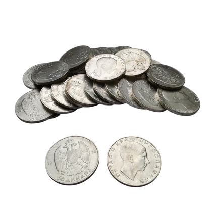 Srebrniki Petar II. 750/1000; masa=435g // 29 kovancev