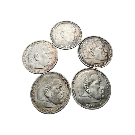 Srebrniki 5 Reichsmark 900/1000; masa=69.50g