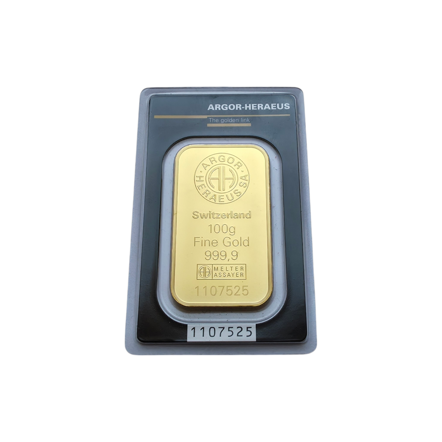 Naložbeno zlato Argor Heraeus 24K 999.9/1000; masa=100.00g
