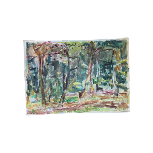 Janez Šibila; Akvarel na papir; "Gozd"; 44 cm x 31 cm