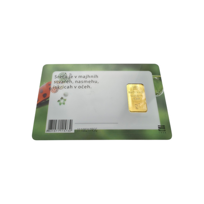 Naložbeno zlato "Gram sreče" 24K 999.9/1000; masa=1.00g