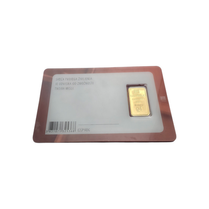 Naložbeno zlato "Darilni gram" 24K 999.9/1000; masa=1.00g
