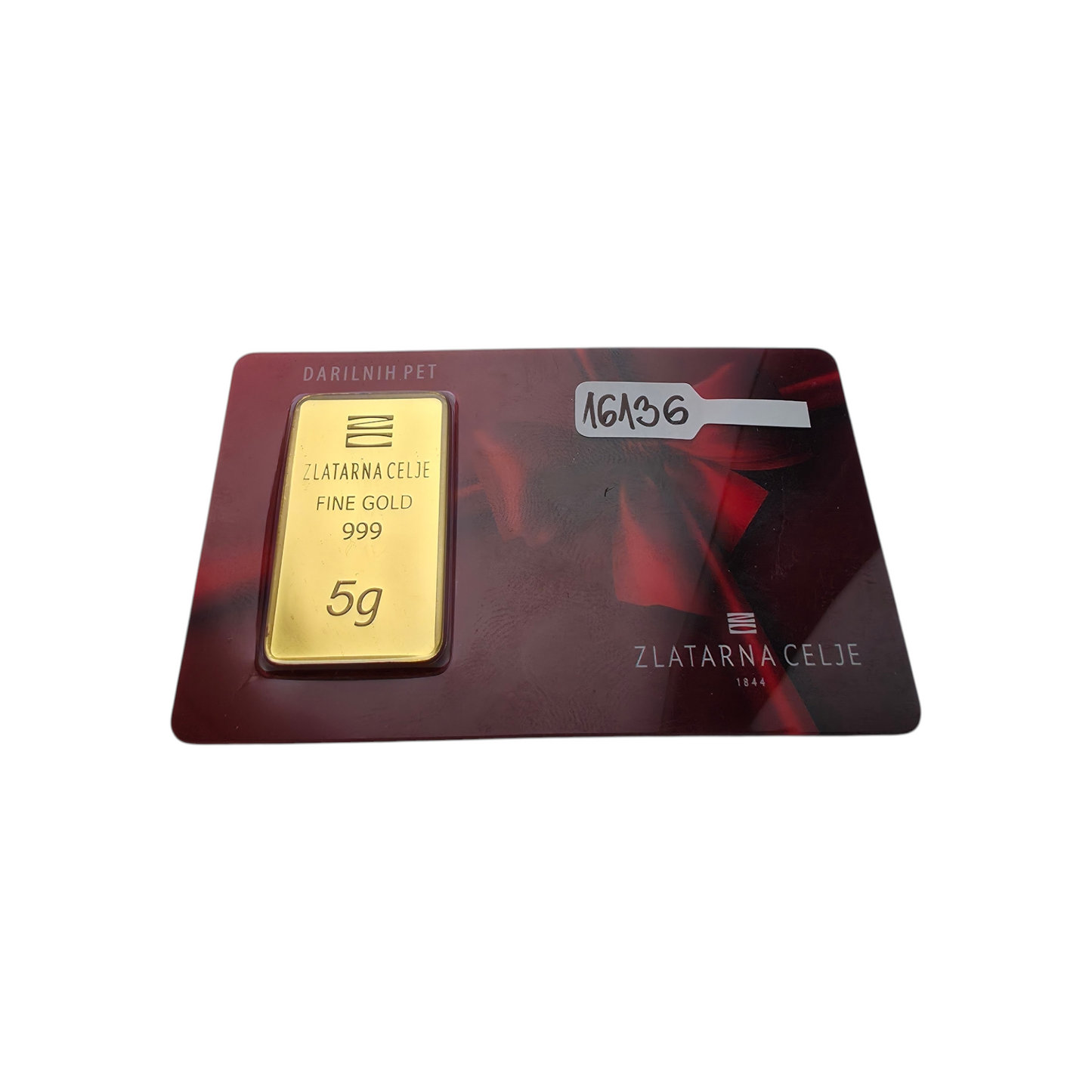 Naložbeno zlato "Darilni pet" 24K 999.9/1000; masa=5.00g