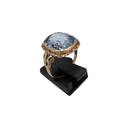 Zlati prstan "SAXE" 14K 585/1000; masa=3.93g