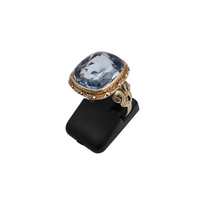Zlati prstan "SAXE" 14K 585/1000; masa=3.93g