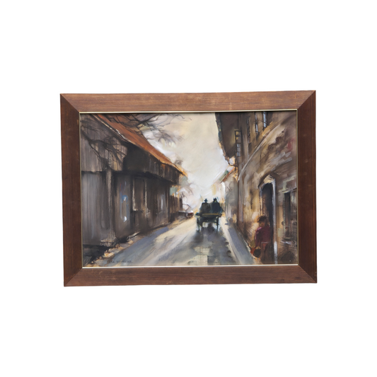 Dora Plestenjak; akvarel; "Škofja loka"; 95 cm x 71 cm