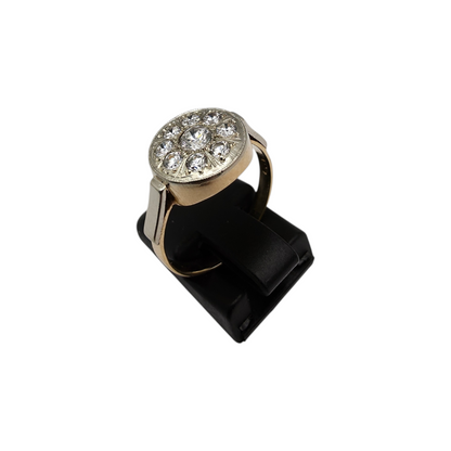 Zlati prstan "ZIRCA" 14K 585/1000; masa=3.70g