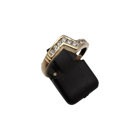 Zlati prstan "BOLT" 14K 585/1000; masa=2.12g