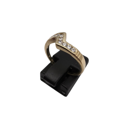 Zlati prstan "BOLT" 14K 585/1000; masa=2.12g