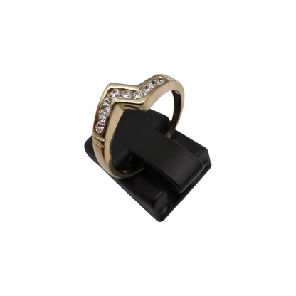 Zlati prstan "BOLT" 14K 585/1000; masa=2.12g
