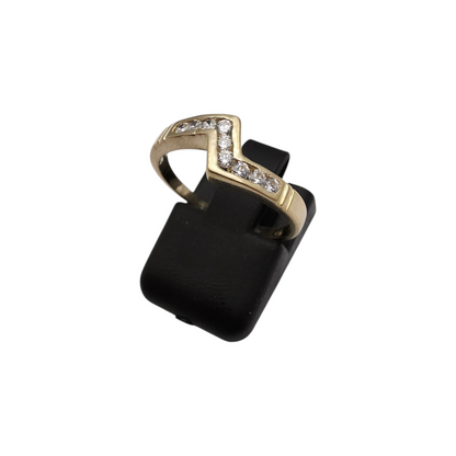 Zlati prstan "BOLT" 14K 585/1000; masa=2.12g