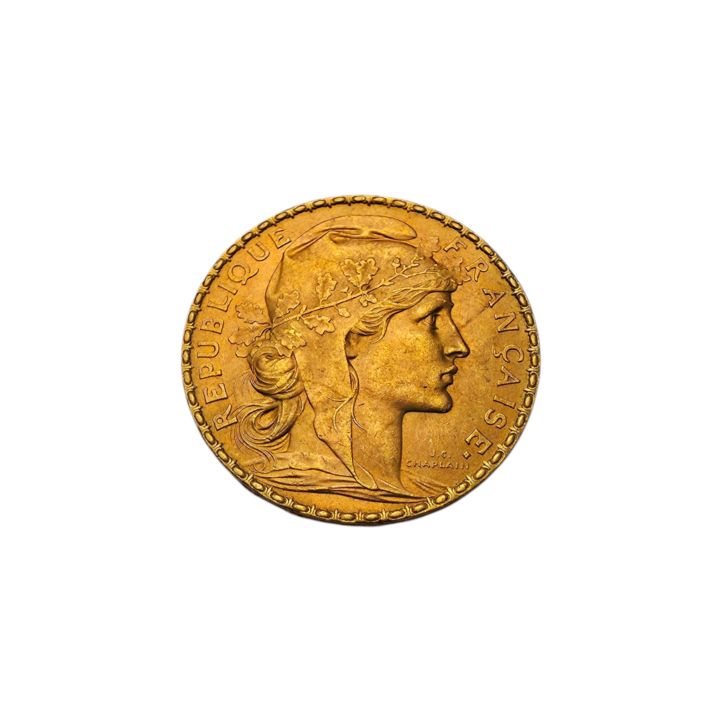 Zlatnik 20 Francs RF 21K 900/1000; masa=6.45g