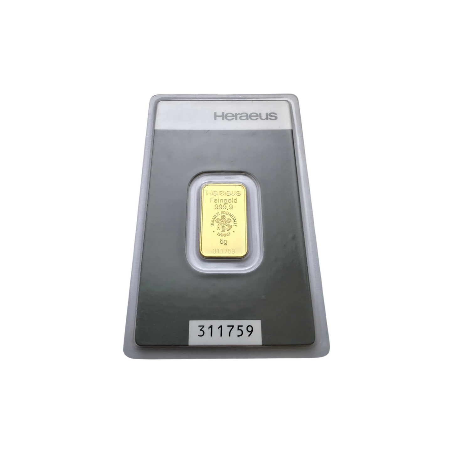 Naložbeno zlato Argor Heraeus 24K 999.9/1000; masa=5.00g