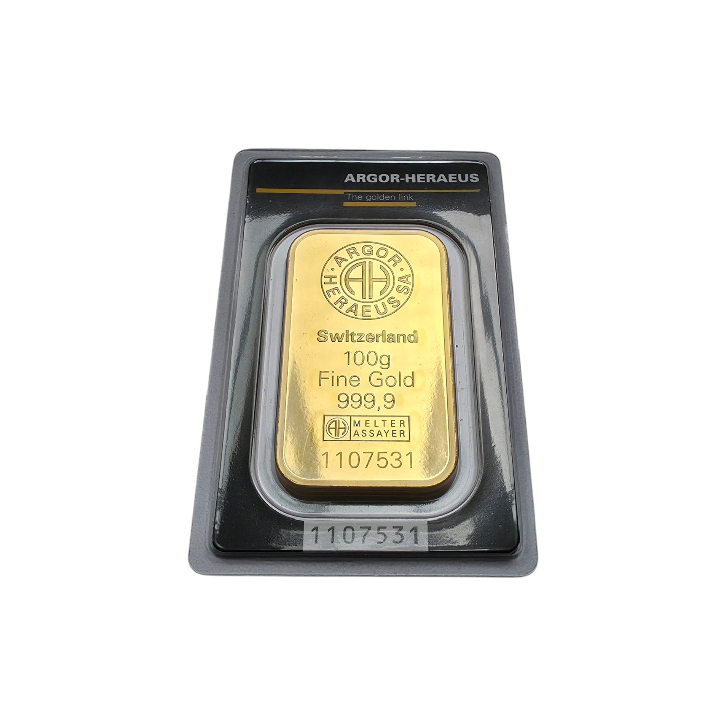 Naložbeno zlato Argor Heraeus 24K 999.9/1000; masa=100.00g