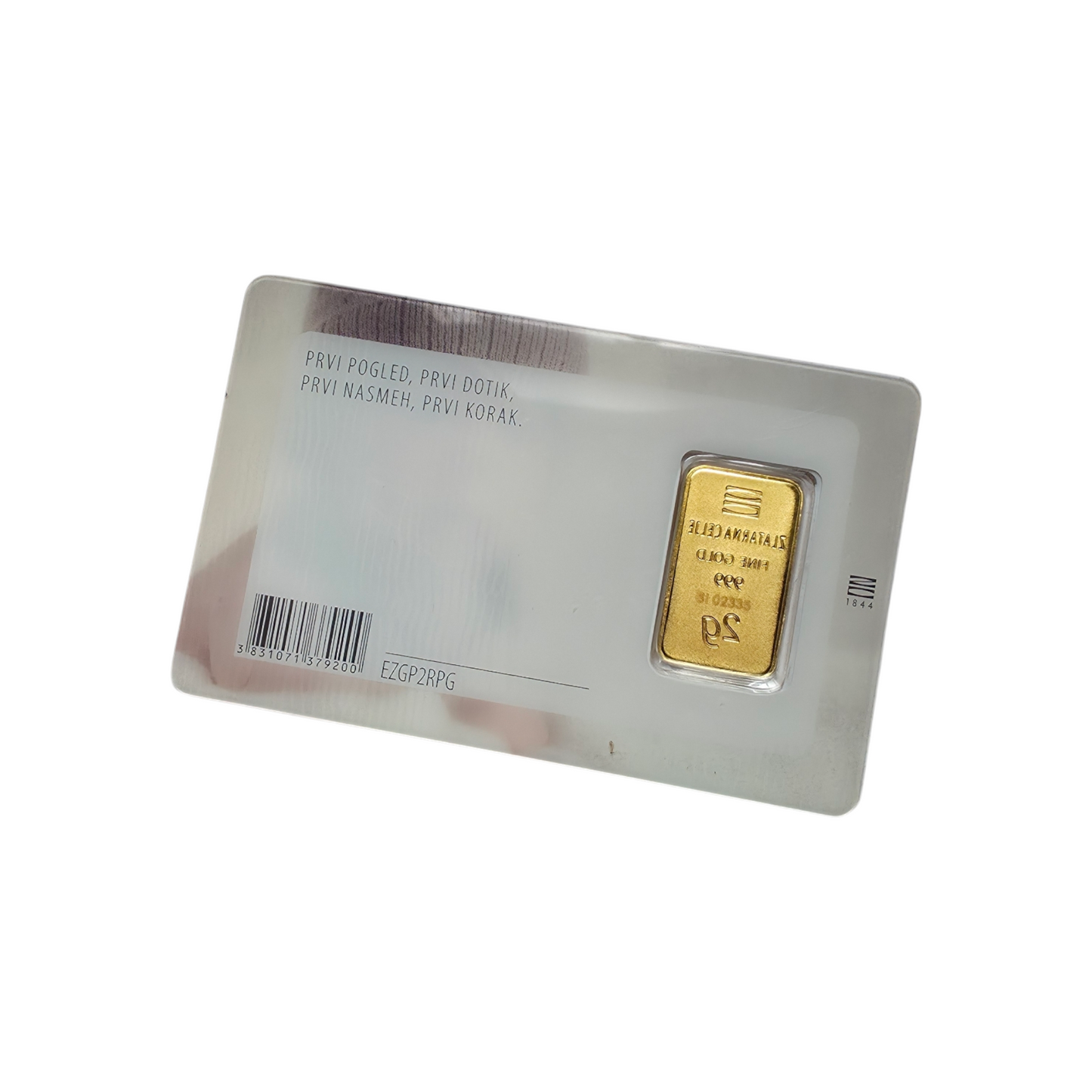 Naložbeno zlato "Moja prva dva" 24K 999.9/1000; masa=2.00g