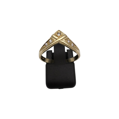 Zlati prstan "CROWN" 14K 585/1000; masa=2.55g