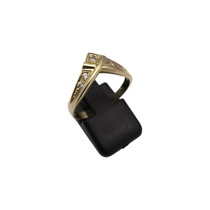Zlati prstan "CROWN" 14K 585/1000; masa=2.55g