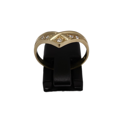 Zlati prstan "CROWN" 14K 585/1000; masa=2.55g