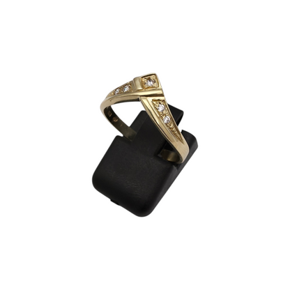 Zlati prstan "CROWN" 14K 585/1000; masa=2.55g